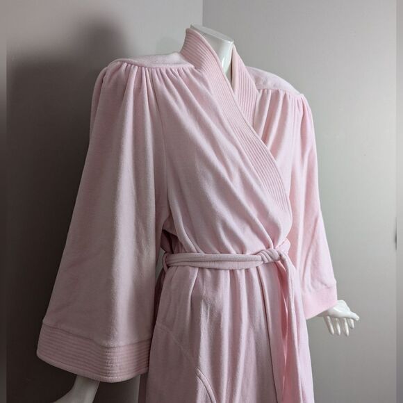 Vintage Vanity Fair pink Terry bathrobe, 80s housecoat - Picture 2 of 7